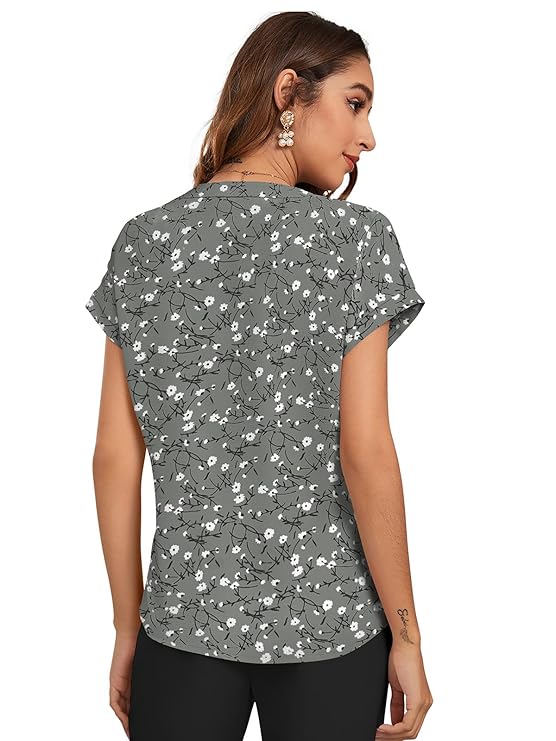 Formal Shoulder Straps Solid Women Grey Top